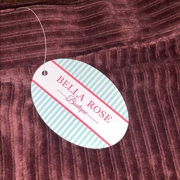 Corduroy Skirt: Burgundy/ Large - Picture 2 of 3